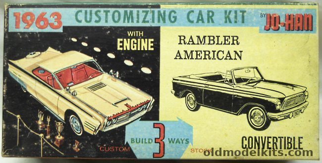 Jo-Han 1/25 AMC Rambler American Convertible Customizing Kit - Stock / Custom / Drag or Track, 3663-149 plastic model kit
